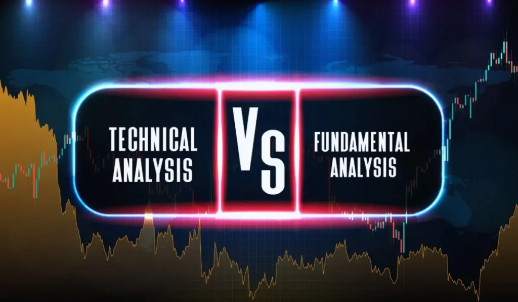Fundamental Analysis vs Technical Analysis comparison chart for stocks and crypto trading